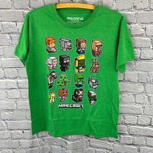Mojang Studios MINECRAFT Boys Green SS Tee Shirt  Nwt‎ XL